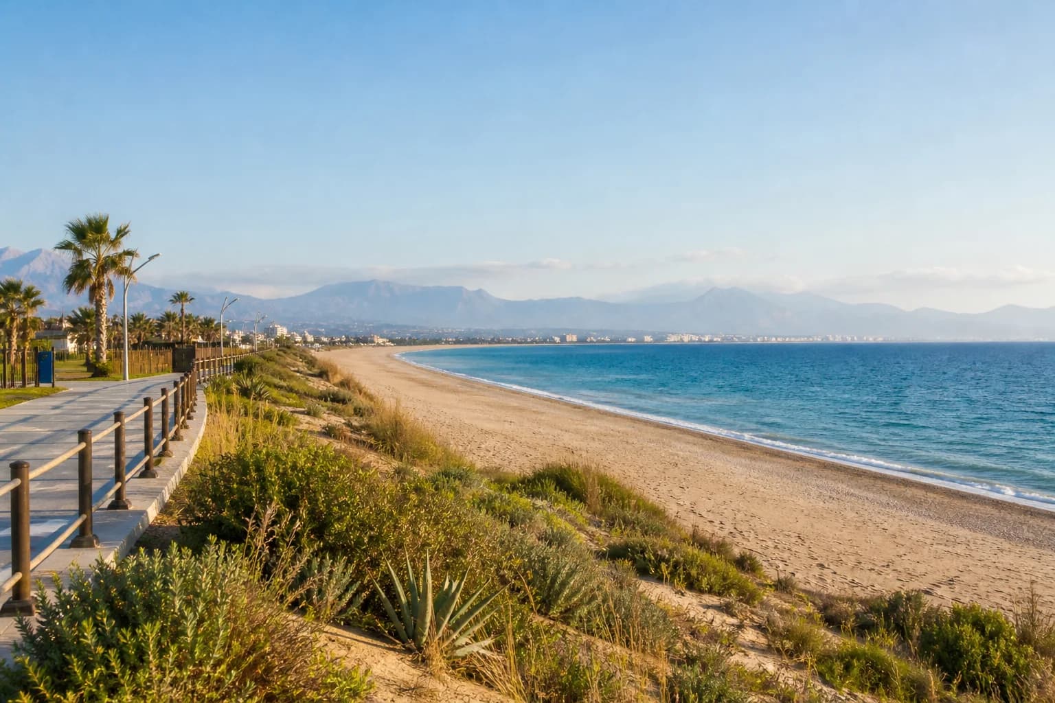 Representative scene of a private transfer arrival in the Lara Beach area